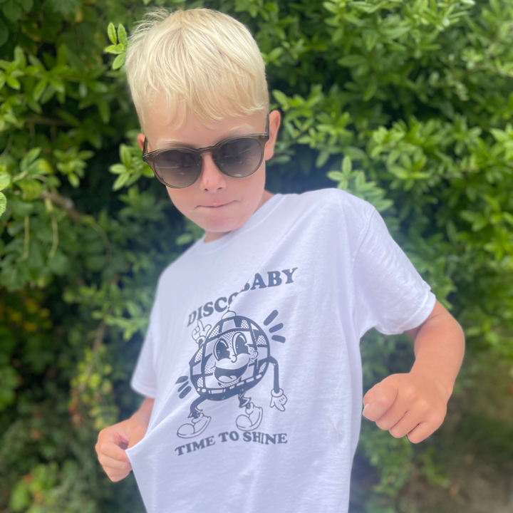 Children's Retro DISCO BABY Printed White T-Shirt