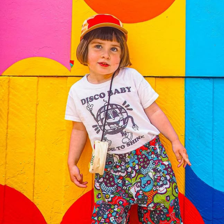 Children's Retro DISCO BABY Printed White T-Shirt