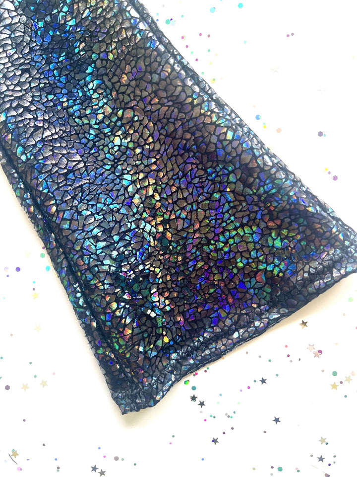 Holographic Sparkly Black Disco Flares / Leggings / Jazz Pants / Dancewear / Festivalwear / Partywear / Childrenswear / Bellbottoms