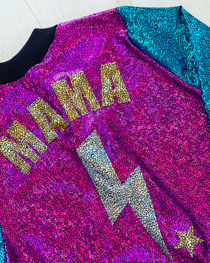 Unisex Holographic Custom Bomber Jacket