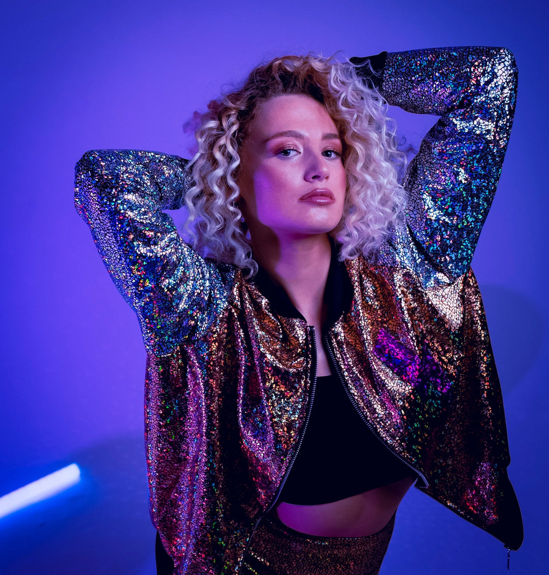 Unisex Holographic Custom Bomber Jacket
