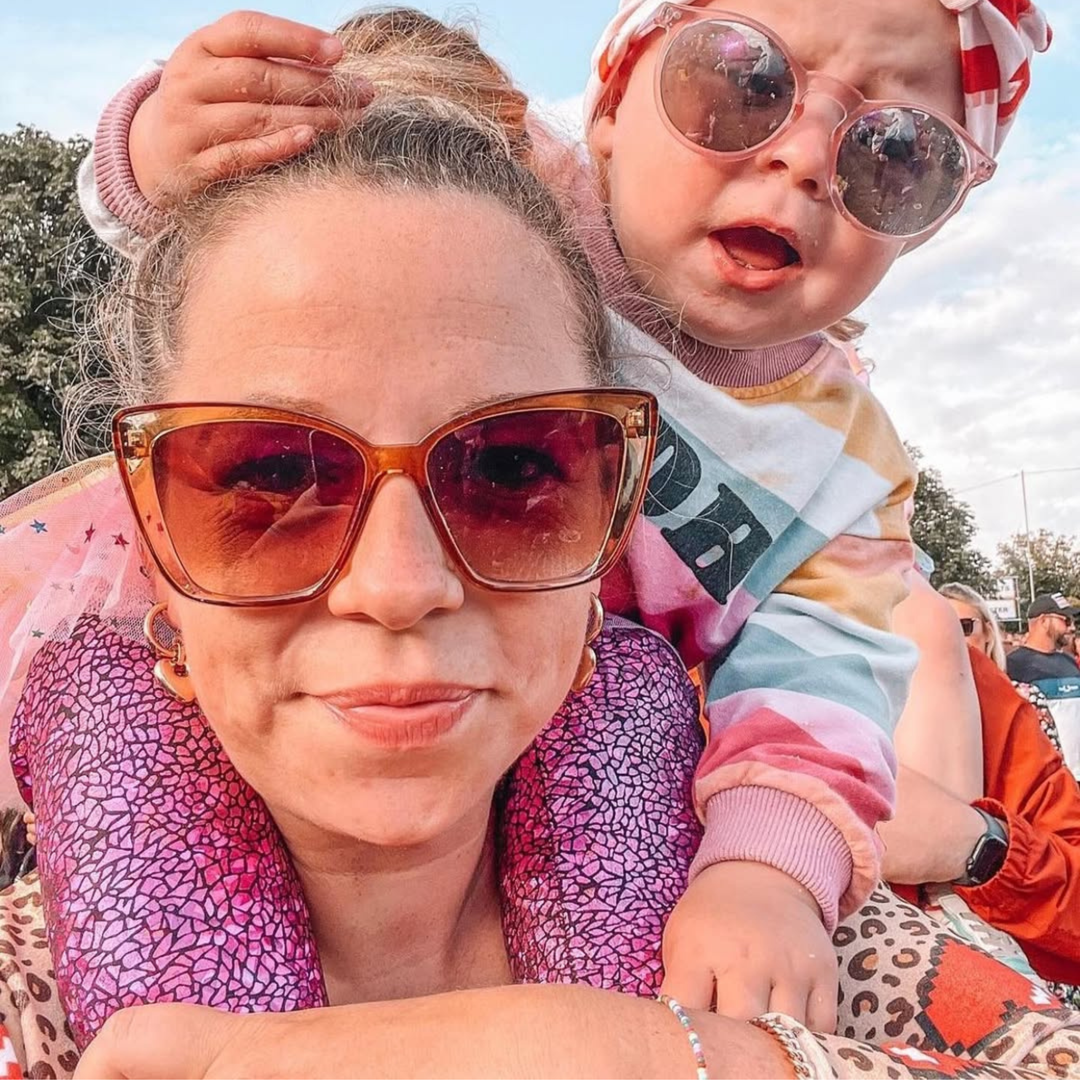 Kids Holographic Pink Leggings | Sparkly Festival & Disco Leggings for Children