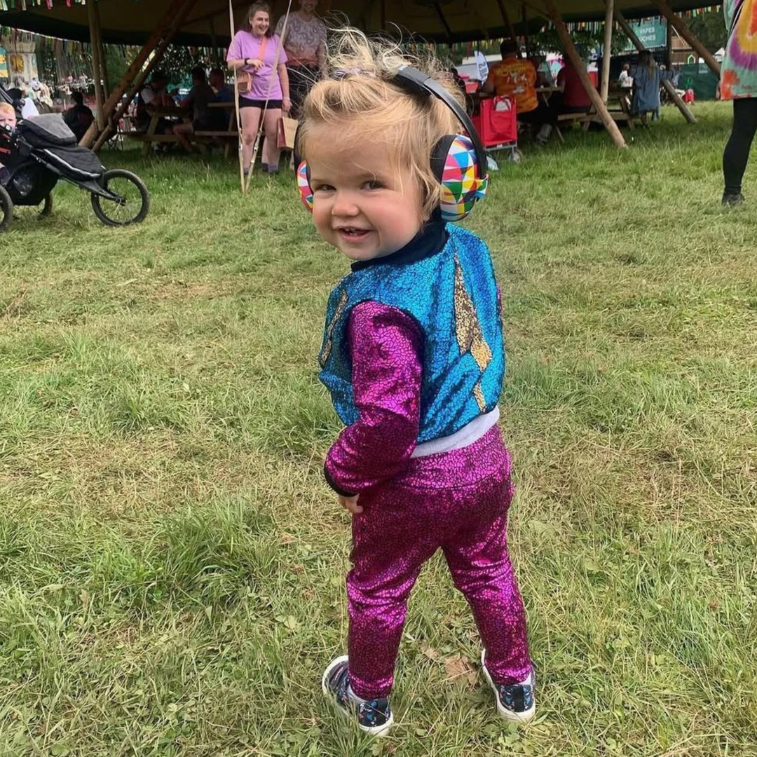 Kids Holographic Pink Leggings | Sparkly Festival & Disco Leggings for Children