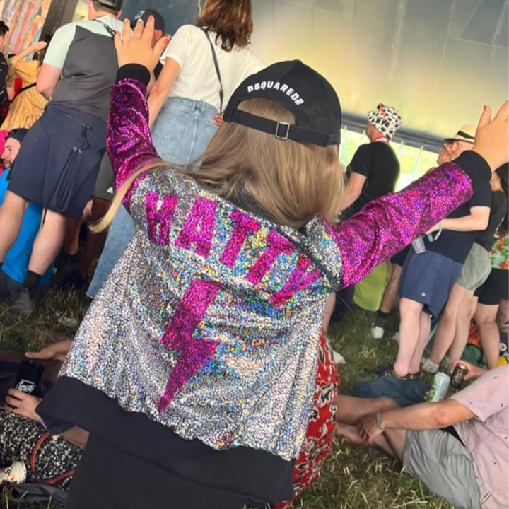 CUSTOM Kids Holographic Disco Bomber Jacket