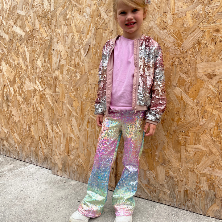 Holographic Sparkly Rainbow Disco Flares / Leggings / Jazz Pants / Bellbottoms