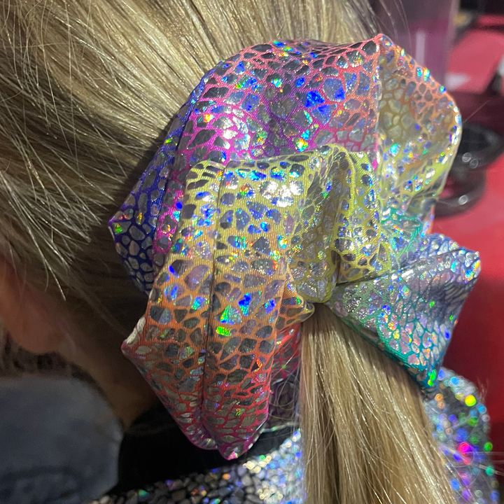 Rainbow Holographic Disco Hair Bobble Scrunchie