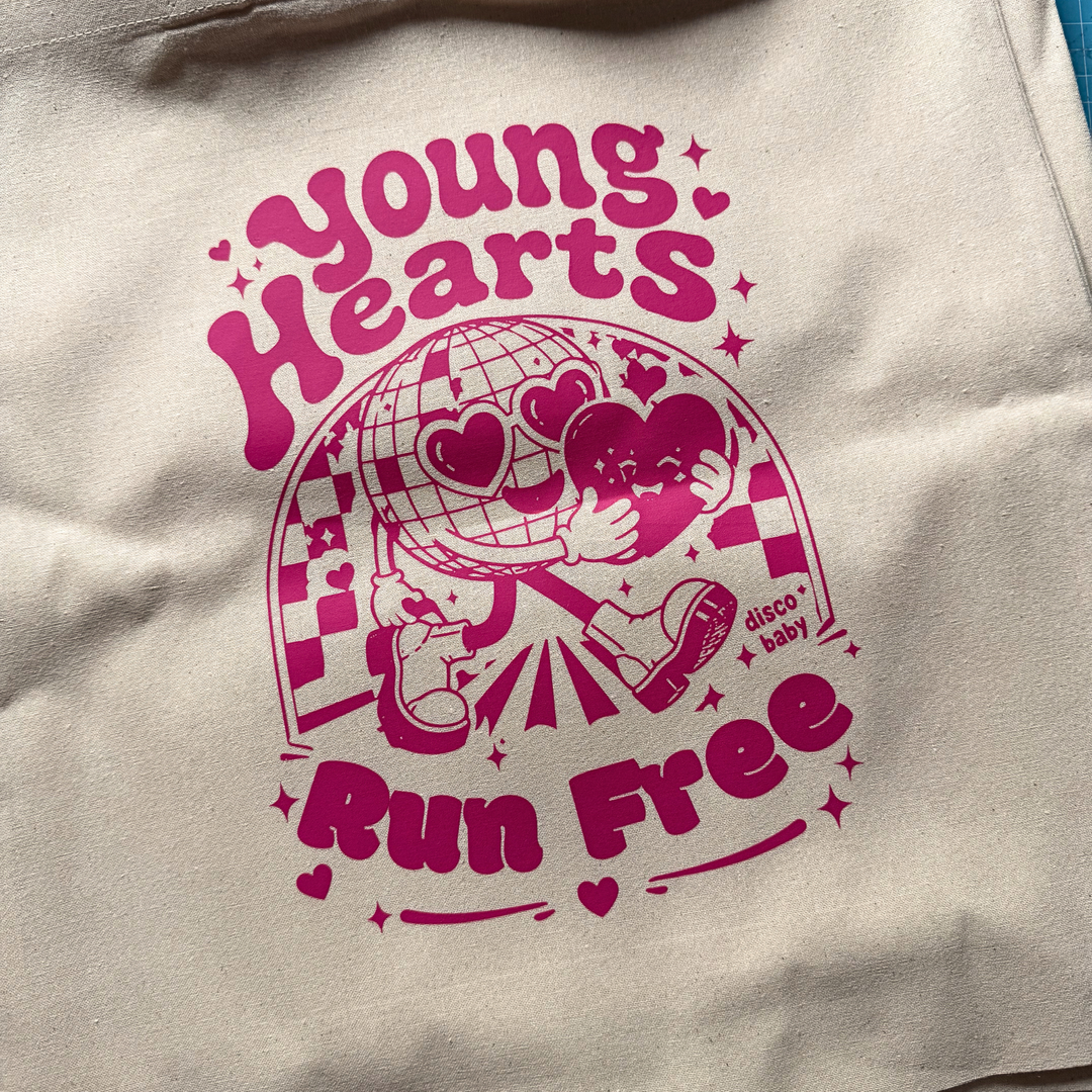 Young Hearts Run Free Disco Tote Bag