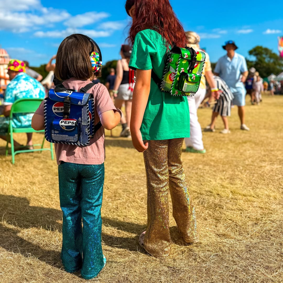 Kids Holographic Gold Disco Flares | Sparkly Festival Bell Bottom Leggings