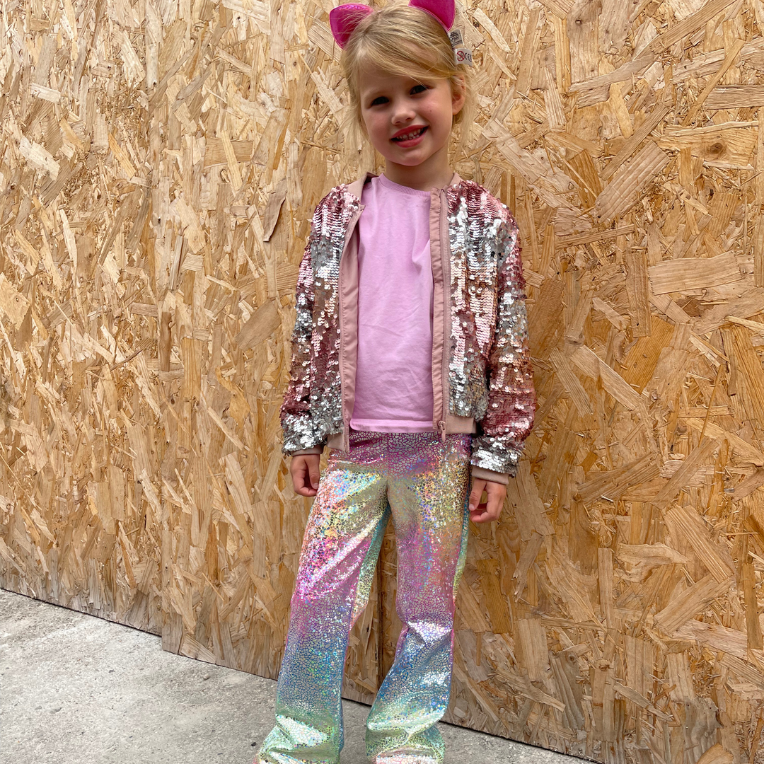 Holographic Sparkly Rainbow Disco Flares / Leggings / Jazz Pants / Bellbottoms