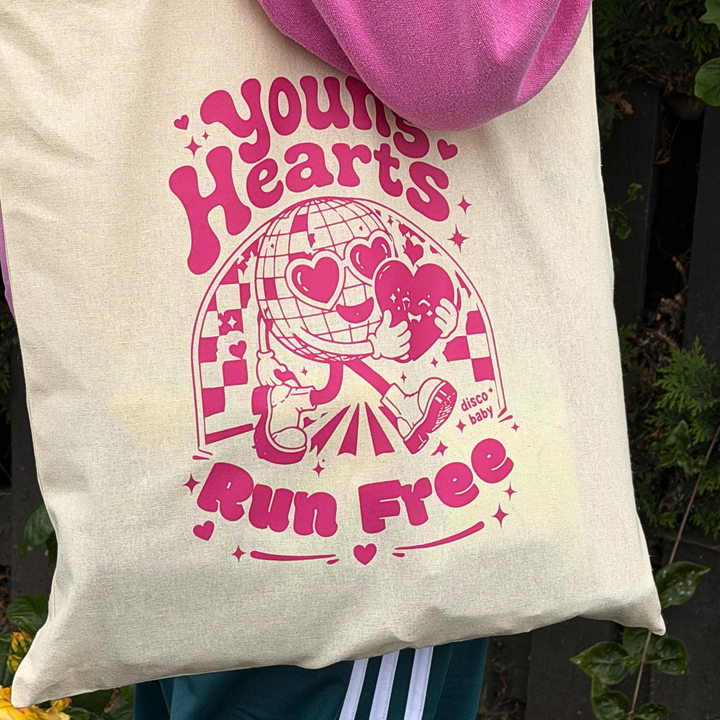 Young Hearts Run Free Disco Tote Bag