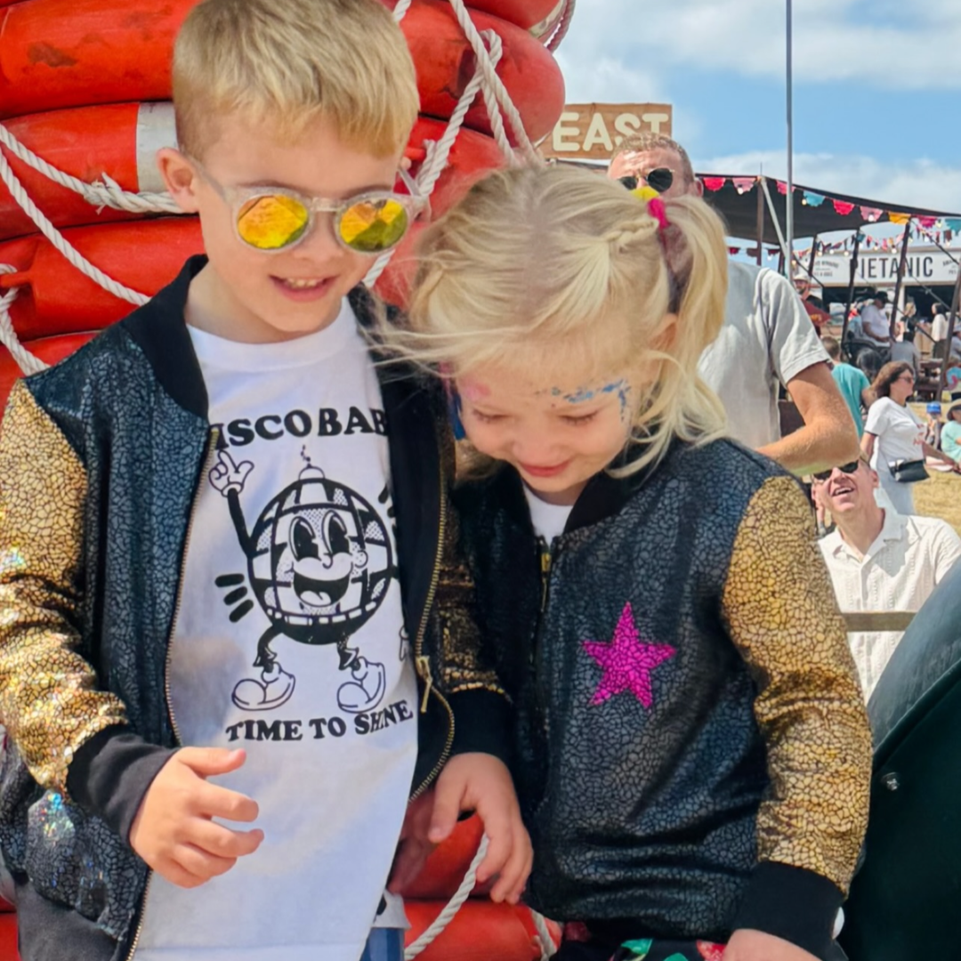 CUSTOM Kids Holographic Disco Bomber Jacket