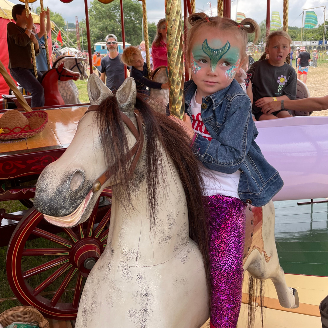 Kids Holographic Pink Leggings | Sparkly Festival & Disco Leggings for Children