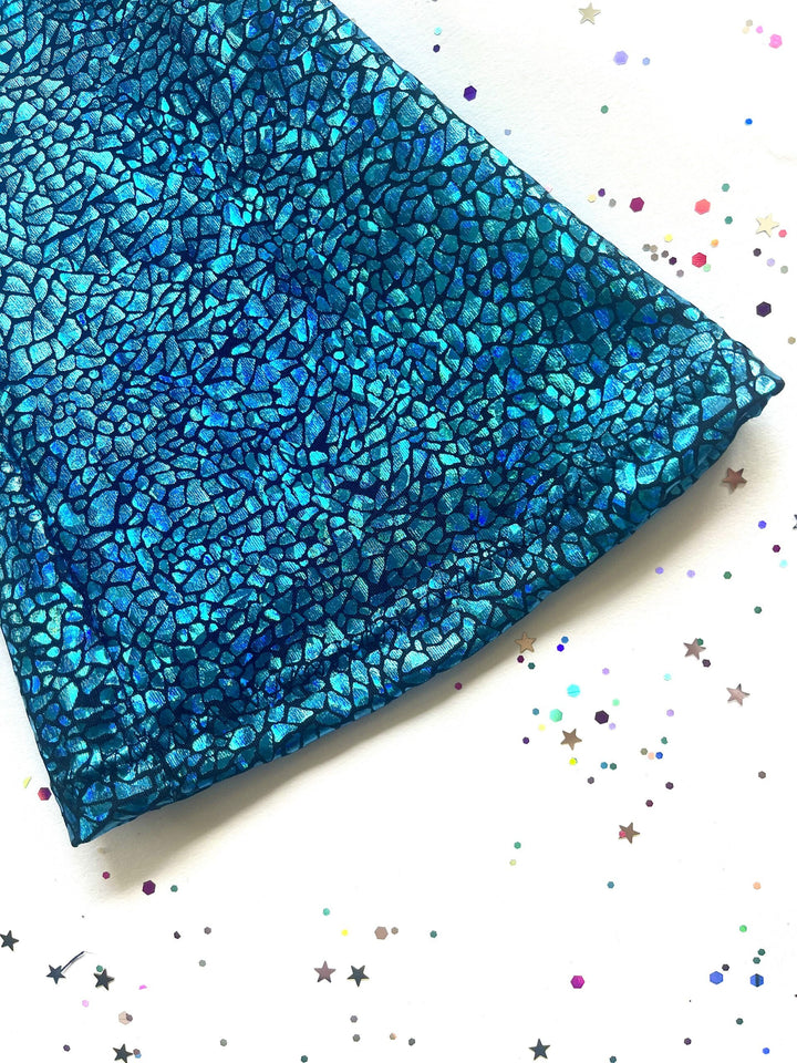 Holographic Sparkly Blue Turquoise Disco Flares / Leggings / Jazz Pants / Dancewear / Festivalwear / Partywear / Childrenswear / Bellbottoms