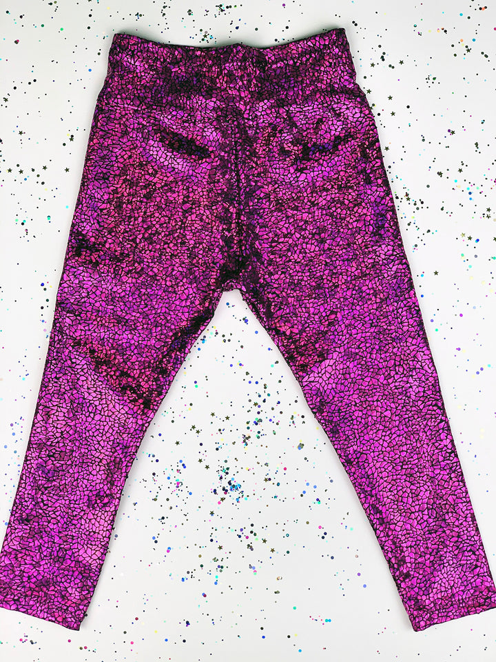 Kids Holographic Pink Leggings