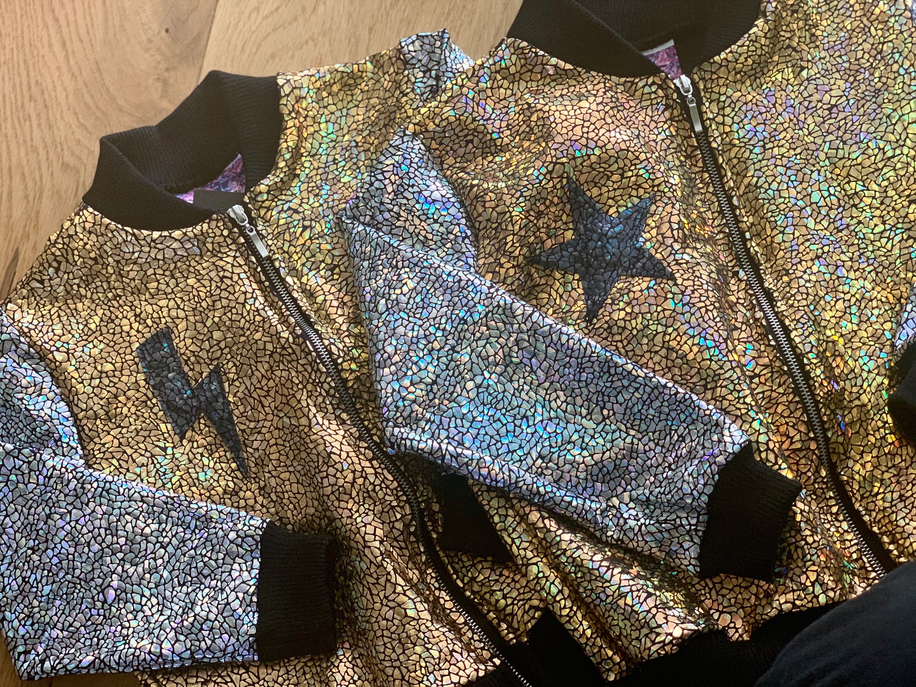 Custom sequin clearance bomber jacket