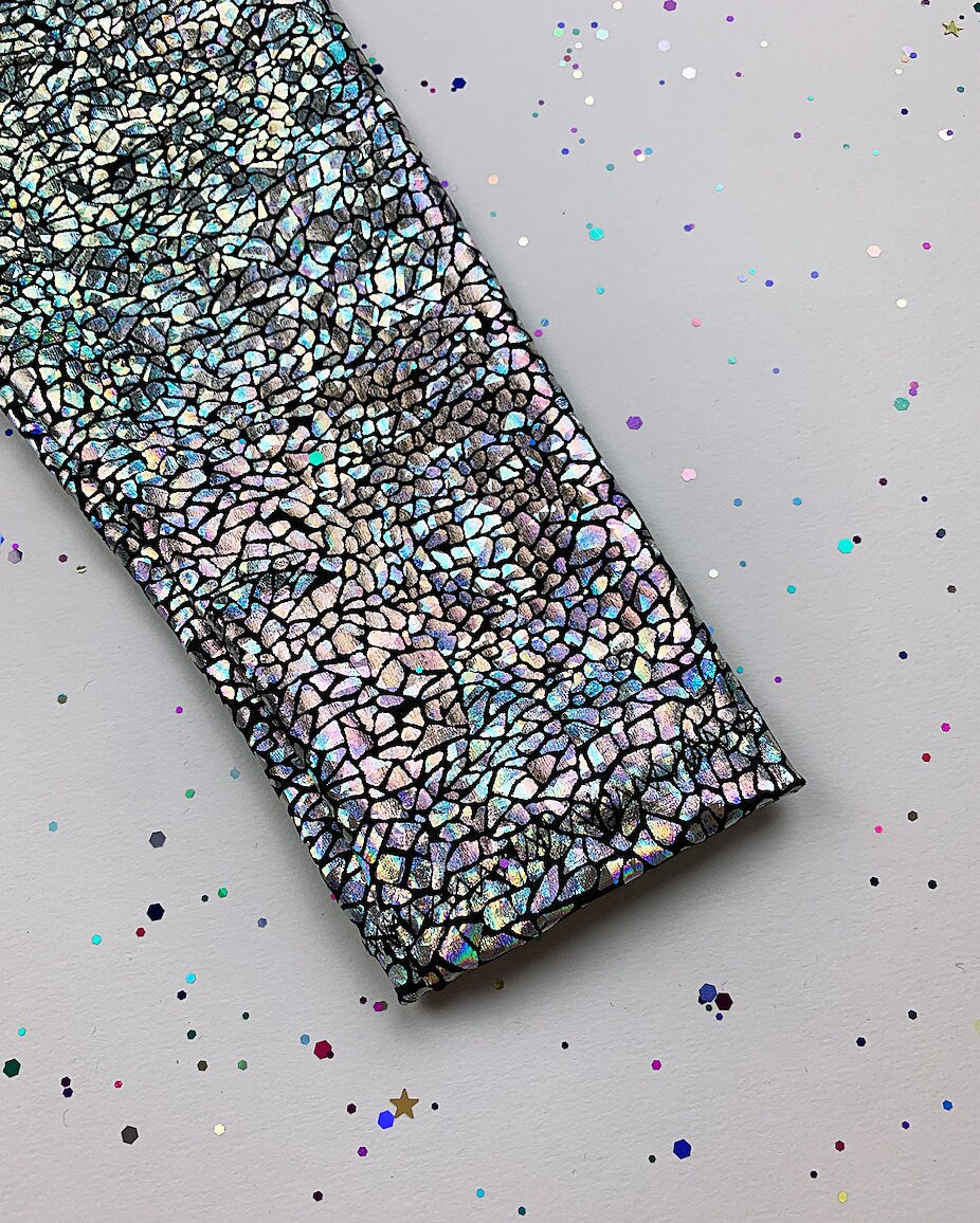 Kids / Childrens Holographic Silver Sparkly Leggings