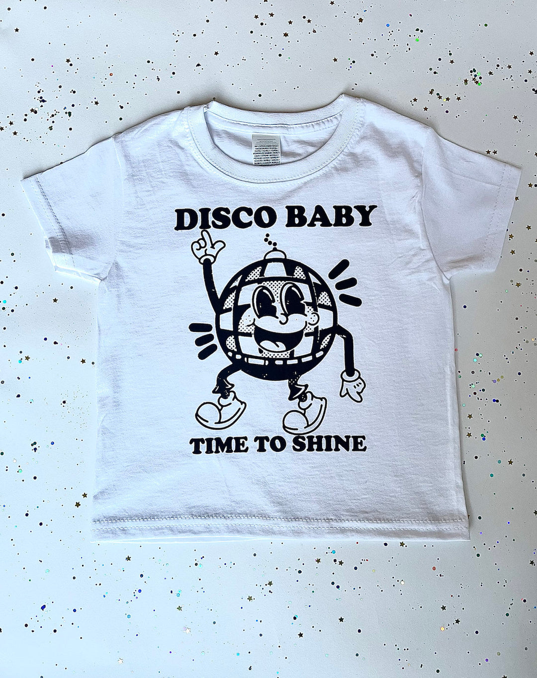 Children's Retro DISCO BABY Printed White T-Shirt